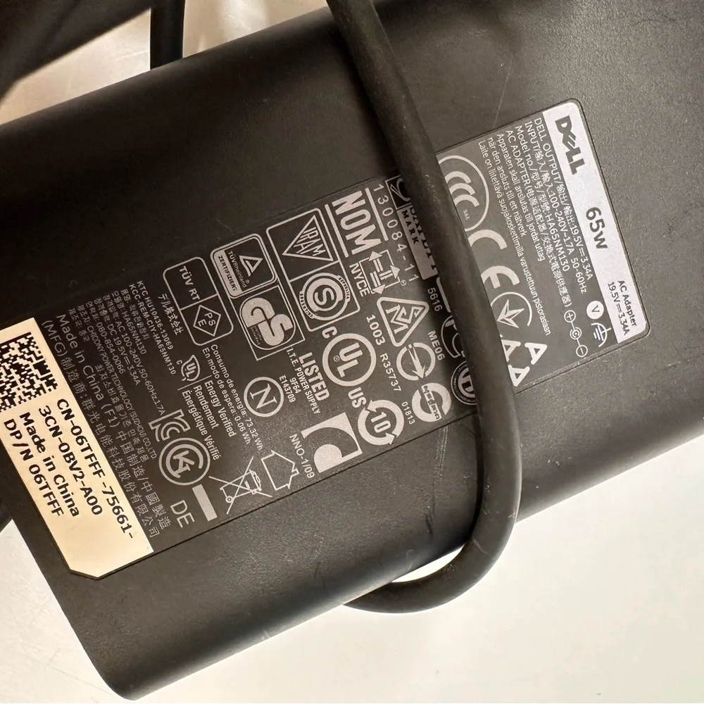 Dell laptop charger 65w ac adapter
